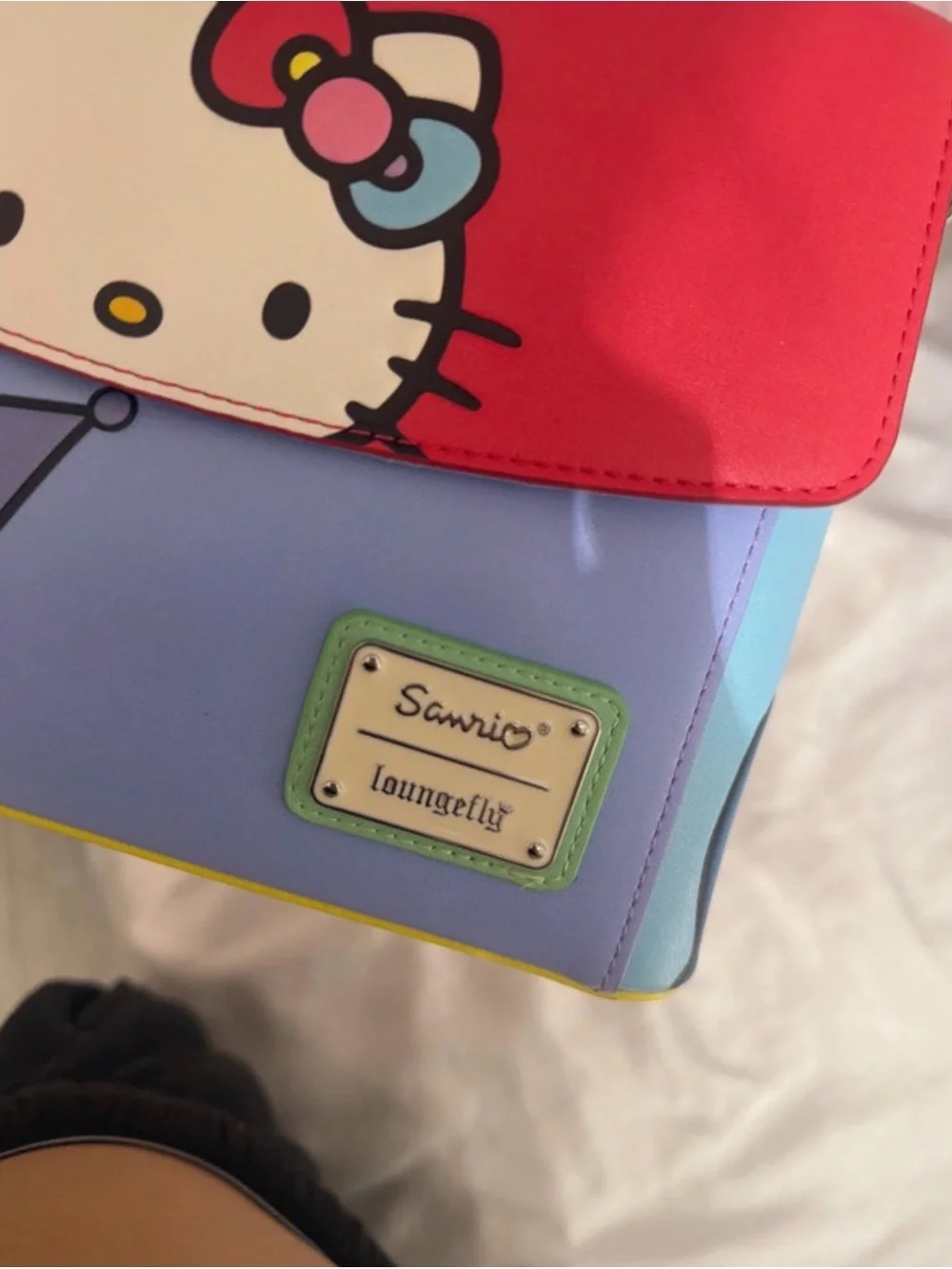 Sanrio Hello Kitty Colorblock Satchel in Red, Blue, Green